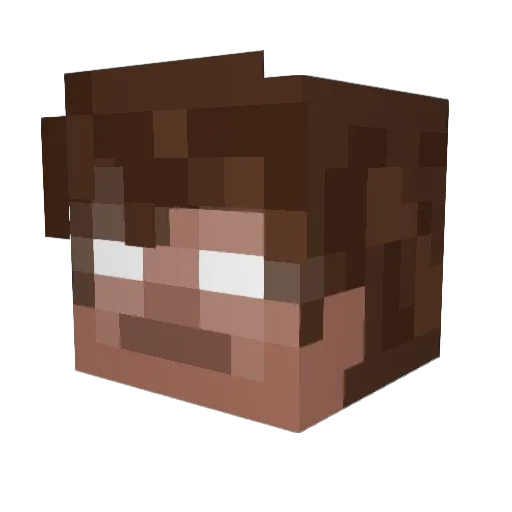 Wolvok Minecraft avatar head, 3D render
