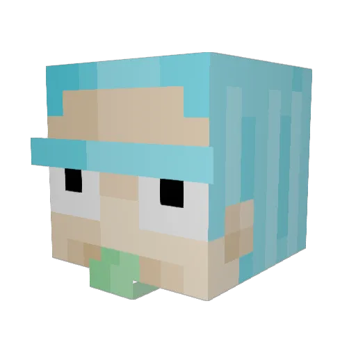 Wolvzz_ Minecraft avatar head, 3D render