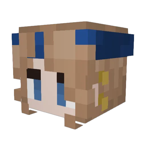 Wolzie Minecraft avatar head, 3D render