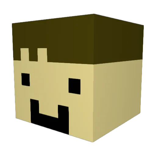 WomaBe Minecraft avatar head, 3D render