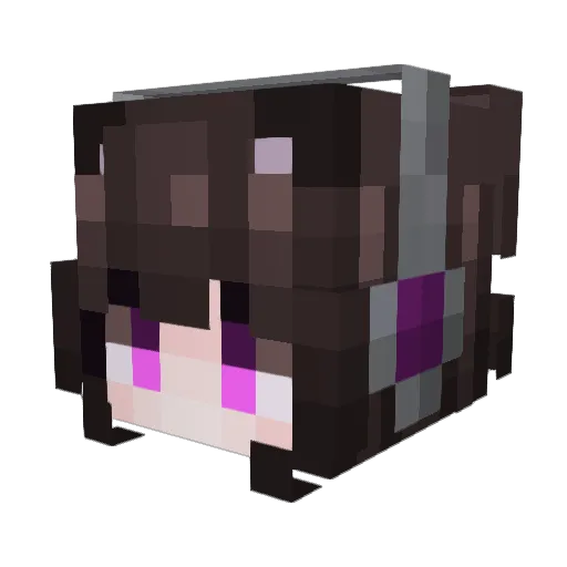 Woman Minecraft avatar head, 3D render
