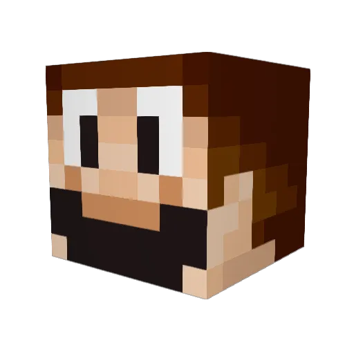 Womango Minecraft avatar head, 3D render