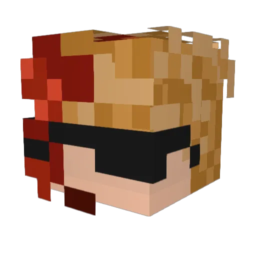 Wompaxe Minecraft avatar head, 3D render