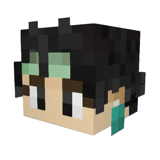 WonHeda Minecraft avatar head, 3D render