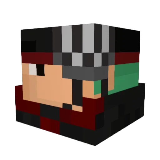 Wonark Minecraft avatar head, 3D render