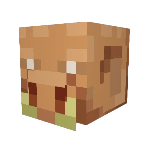 Wonblock Minecraft avatar head, 3D render