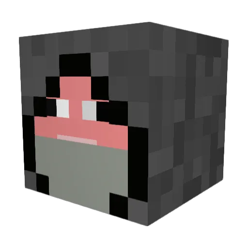 WonderEv Minecraft avatar head, 3D render