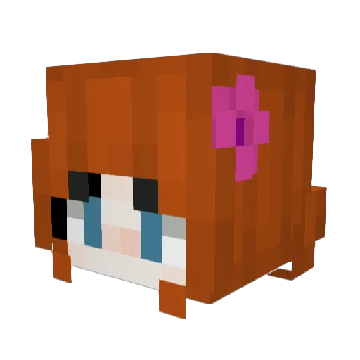 WonderGirI Minecraft avatar head, 3D render