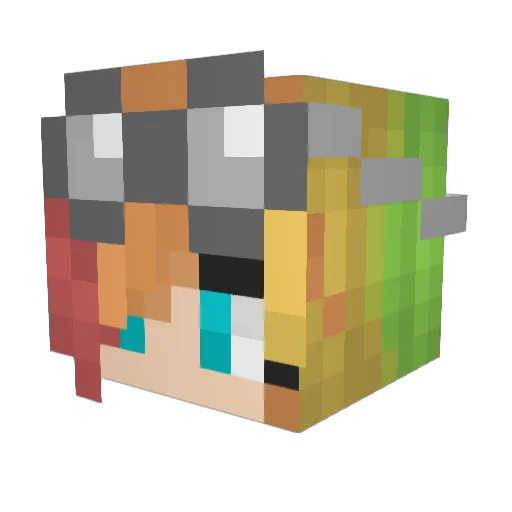 WonderWater Minecraft avatar head, 3D render
