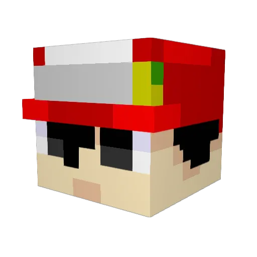 Wondermashuu Minecraft avatar head, 3D render