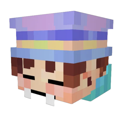 WonkaUY Minecraft avatar head, 3D render