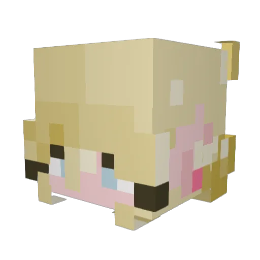 WonksLIVE Minecraft avatar head, 3D render