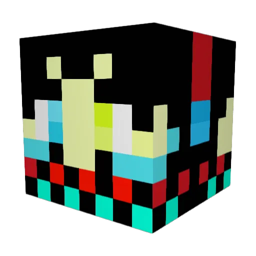 Wonnee Minecraft avatar head, 3D render