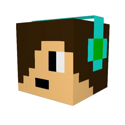 WonnerLP Minecraft avatar head, 3D render