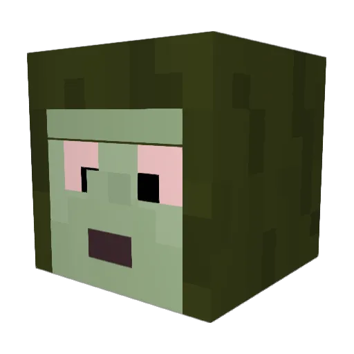 Woo71 Minecraft avatar head, 3D render