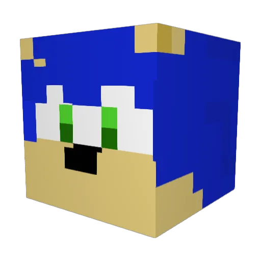 Woo858 Minecraft avatar head, 3D render