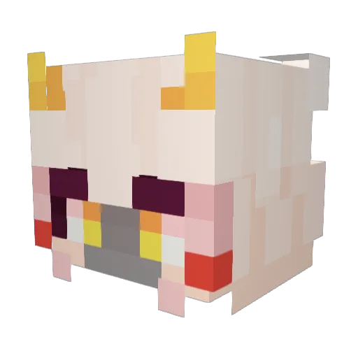 WooIen Minecraft avatar head, 3D render