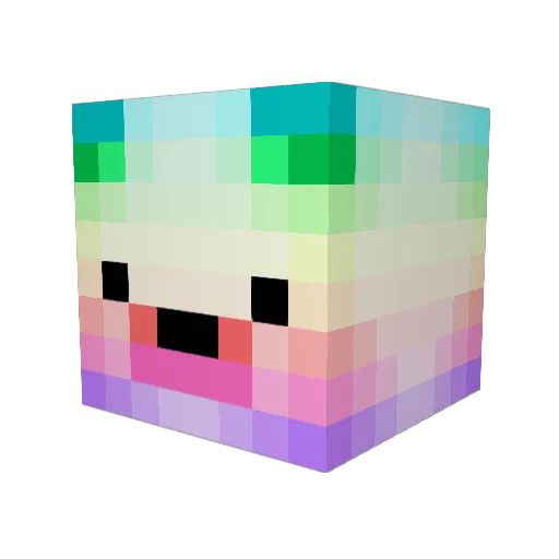 Wooarmy Minecraft avatar head, 3D render