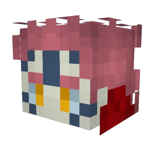 Wooballey Minecraft avatar head, 3D render