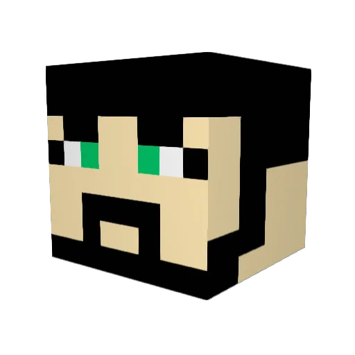 Woobeeee Minecraft avatar head, 3D render
