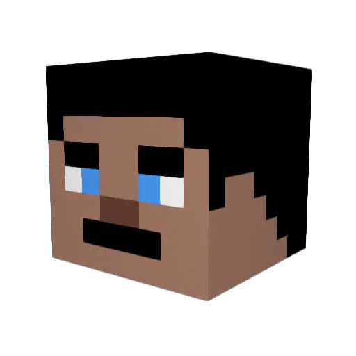 Wood0u Minecraft avatar head, 3D render