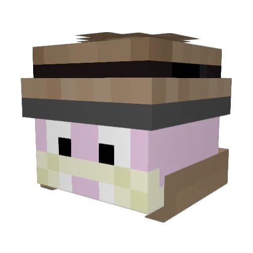 WoodUser Minecraft avatar head, 3D render