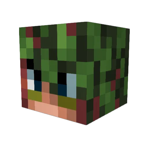 WoodVl Minecraft avatar head, 3D render