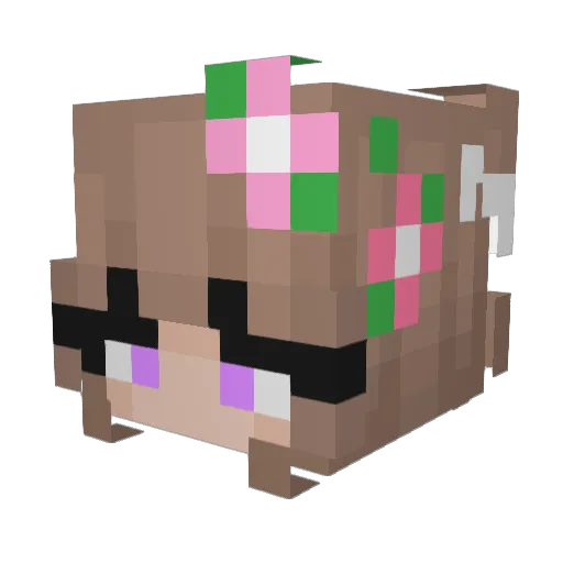 Woodoo777 Minecraft avatar head, 3D render