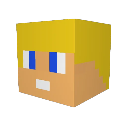 Woodyx Minecraft avatar head, 3D render