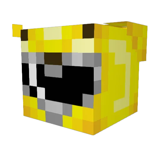 Woofn Minecraft avatar head, 3D render