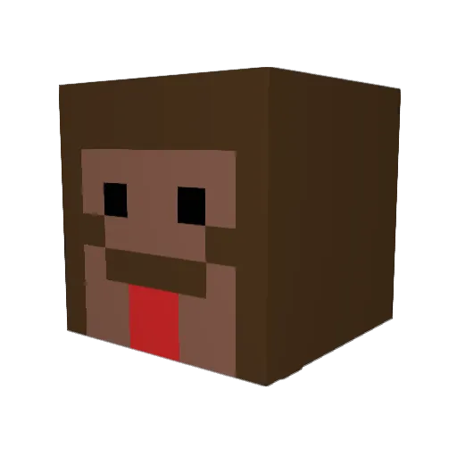 Wooftydog Minecraft avatar head, 3D render
