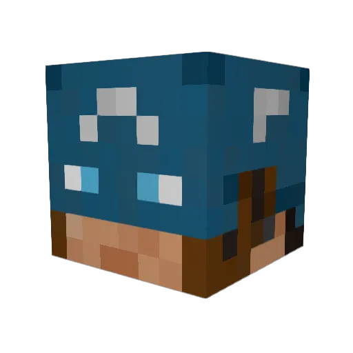 WoogaBooshi Minecraft avatar head, 3D render