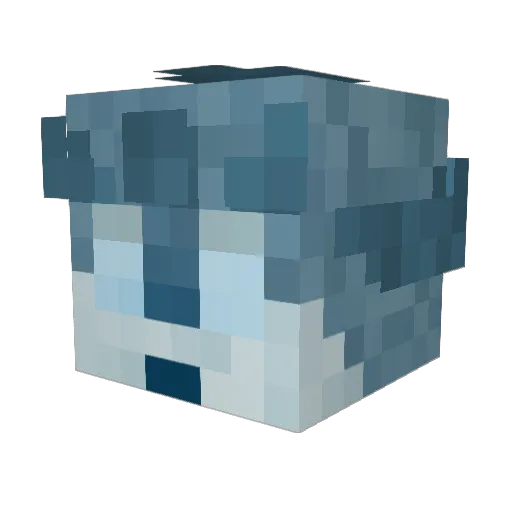 WoolfKid Minecraft avatar head, 3D render