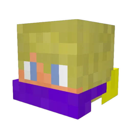 Woolffe Minecraft avatar head, 3D render