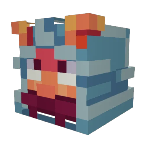 WoollyWarlock Minecraft avatar head, 3D render
