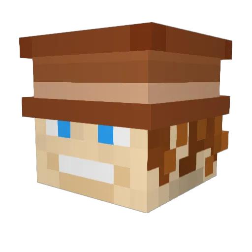 WoolyMtnHulk Minecraft avatar head, 3D render