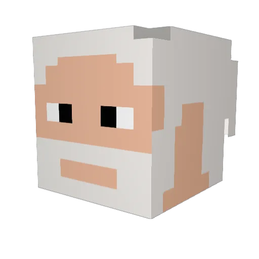 Woonn Minecraft avatar head, 3D render