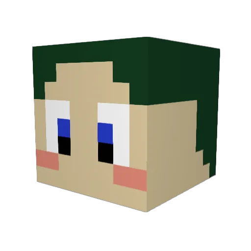 Woooshhhh Minecraft avatar head, 3D render