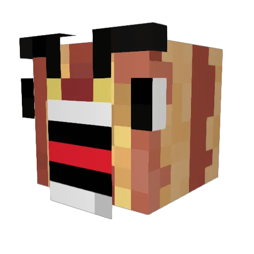 Wootang_ Minecraft avatar head, 3D render