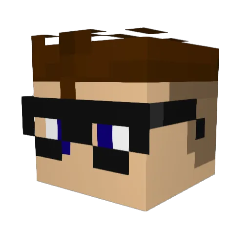 Wootenator Minecraft avatar head, 3D render