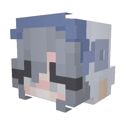 Wootteo_ Minecraft avatar head, 3D render