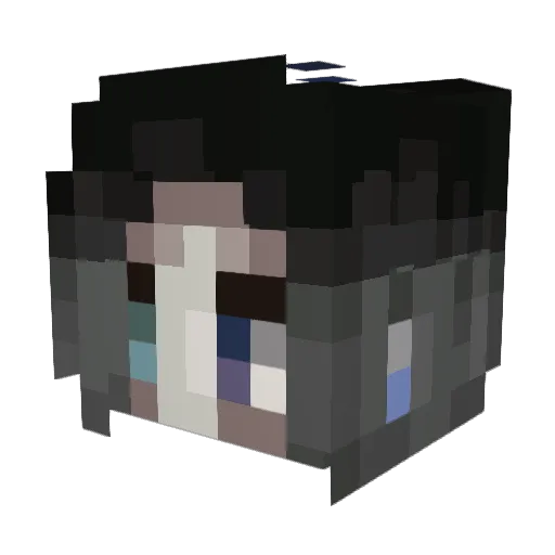 Woppil Minecraft avatar head, 3D render
