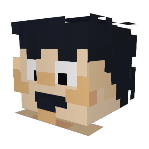 Wordyfern Minecraft avatar head, 3D render