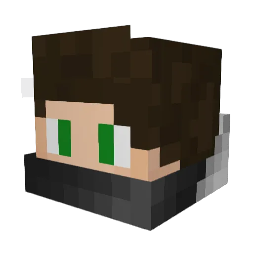 Worfu Minecraft avatar head, 3D render