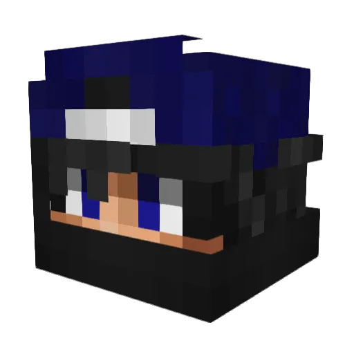 Work_aho Minecraft avatar head, 3D render