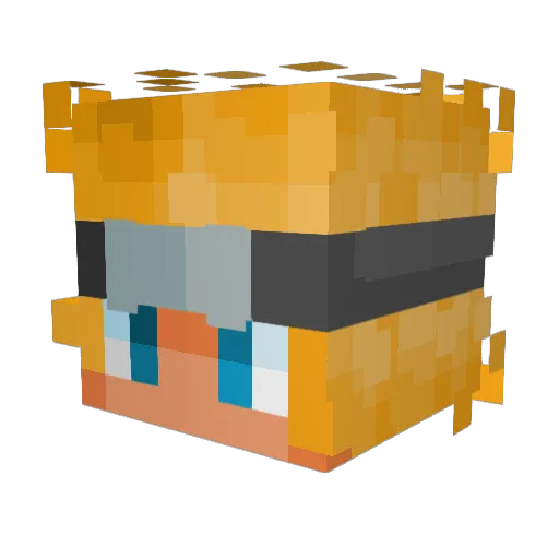 Worksock Minecraft avatar head, 3D render