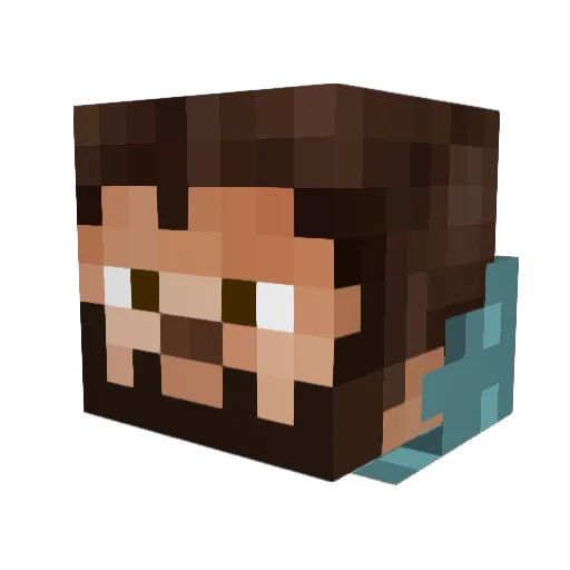 Worlan Minecraft avatar head, 3D render