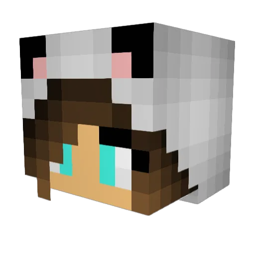 World600 Minecraft avatar head, 3D render