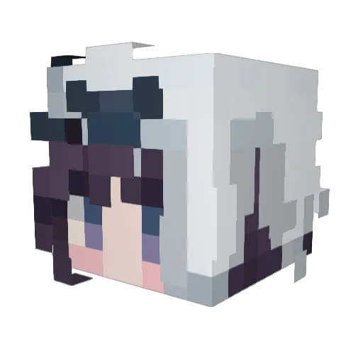 WorldAbyss Minecraft avatar head, 3D render