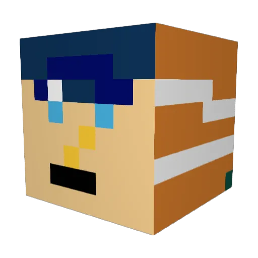 WorldBard487328 Minecraft avatar head, 3D render